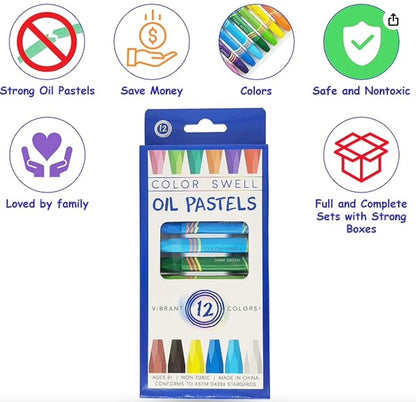 8 Pkgs  Color Swell Bulk Oil Pastels  12 Count Colors Each Pkg