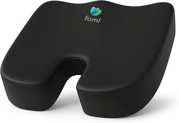 Orthopedic Memory Foam Seat Cushion, Water-Resistant, 18”x16”x3.5”, Black