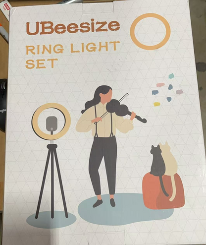 UBeesize 10" Selfie Ring Light with Tripod Stand Black, Ring Light Set,