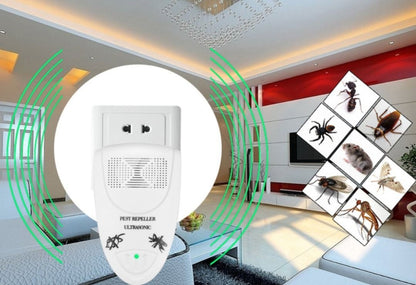 White Ultrasonic Pest Repeller –  Insect & Rodent Repellent