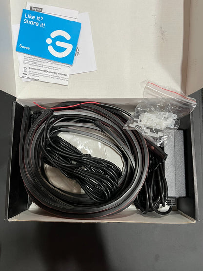 H6185-Car Interior LED Strip Lights – 4PCS (2×47.2in + 2×35.4in), 12V,
