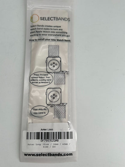 5-Pack XS  Aztec  pink Loop Watch Bands 0.8 x 5.6 Inch Fits 38mm/40 mm/41 mm