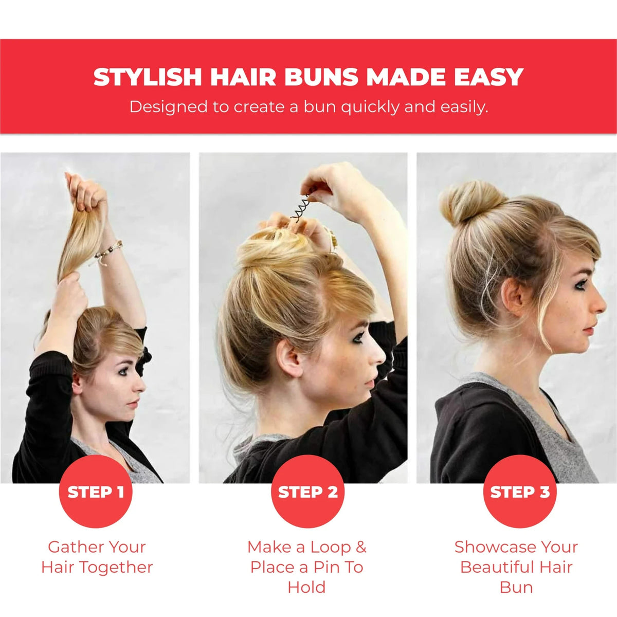 Spiral Bobby Pins Premium Black -10 packs total