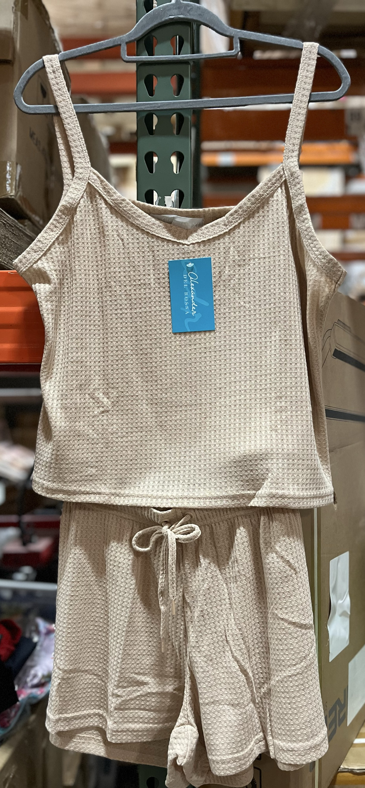 Women’s Lounge Pajama Set, Ivory, XL