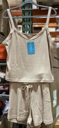Women’s Lounge Pajama Set, Ivory, XL