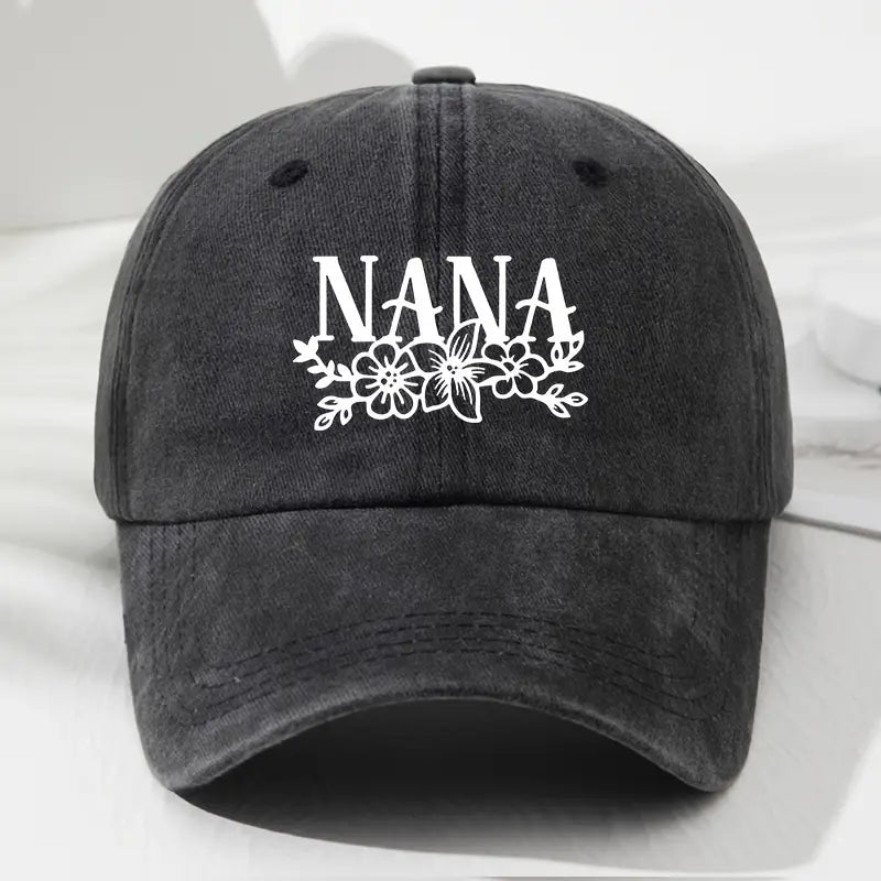 Custom Floral Logo Cotton Baseball Cap – Retro Adjustable Hat for Women & Unisex Casual Wear