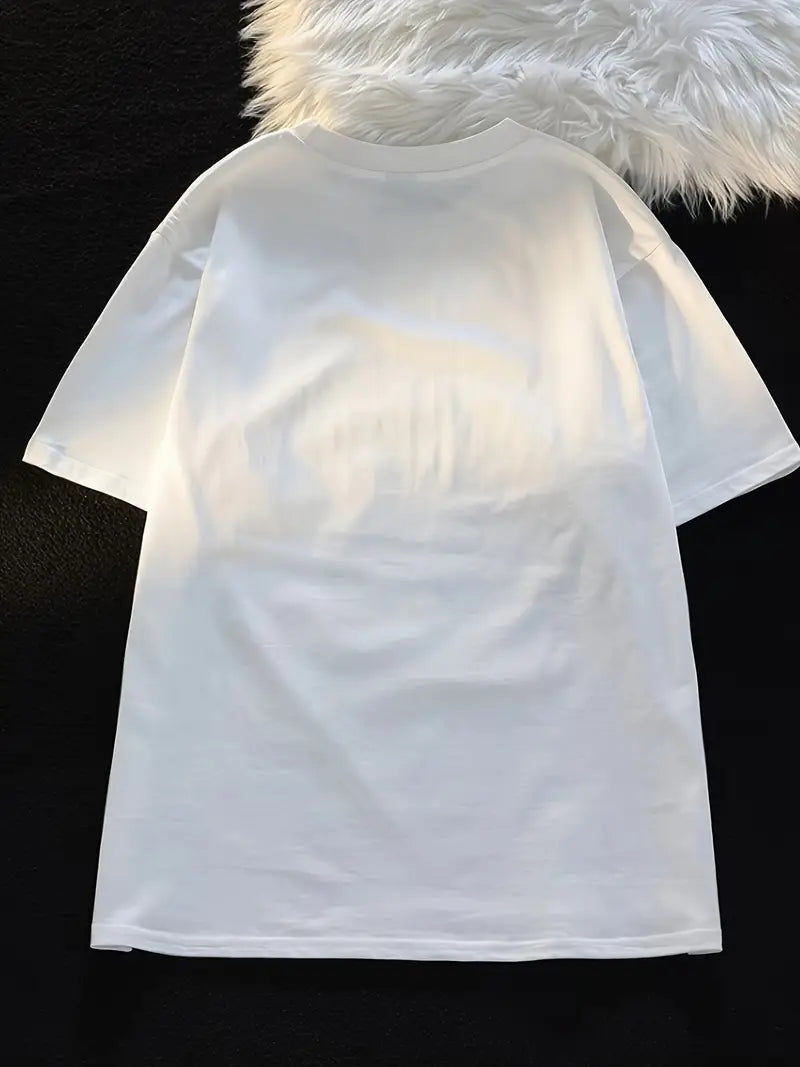 Custom Print T-Shirt – 100% Cotton Short Sleeve Crew Neck Tee