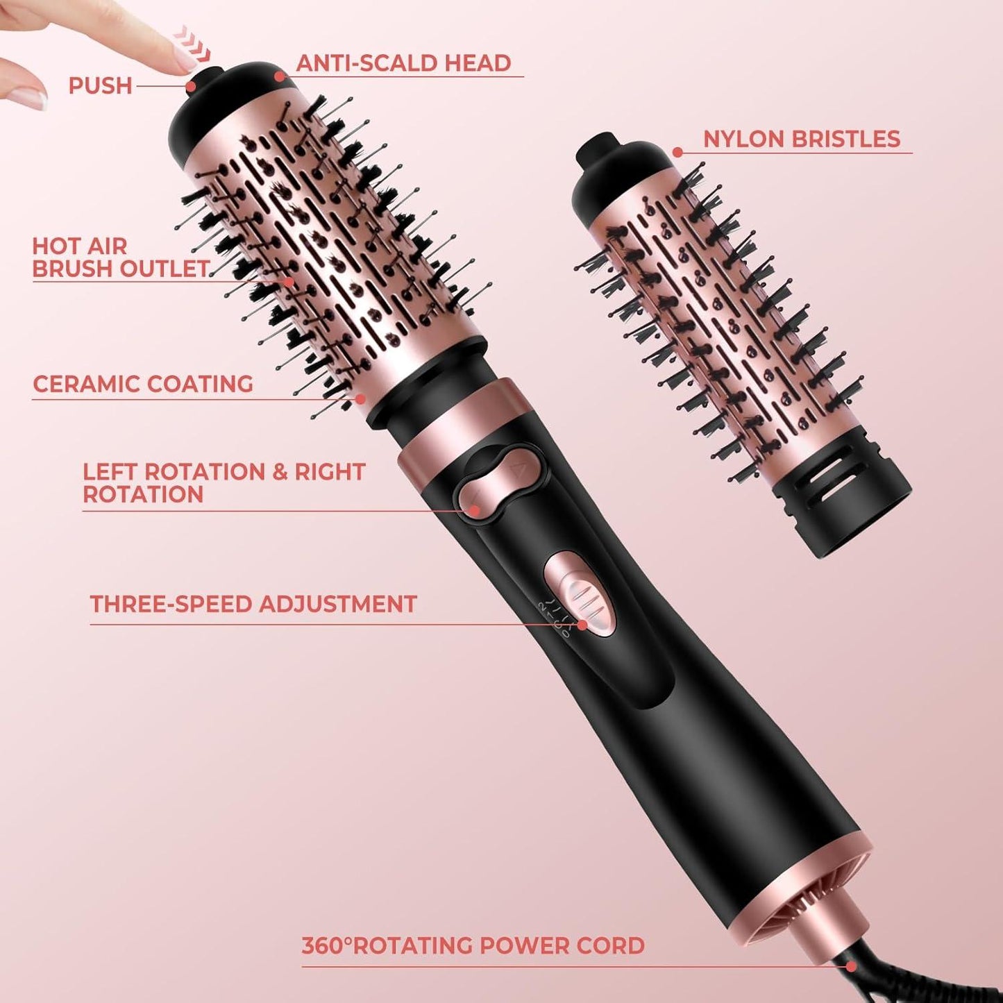 Hot Hair Dryer Brush 3 in 1 oudim.